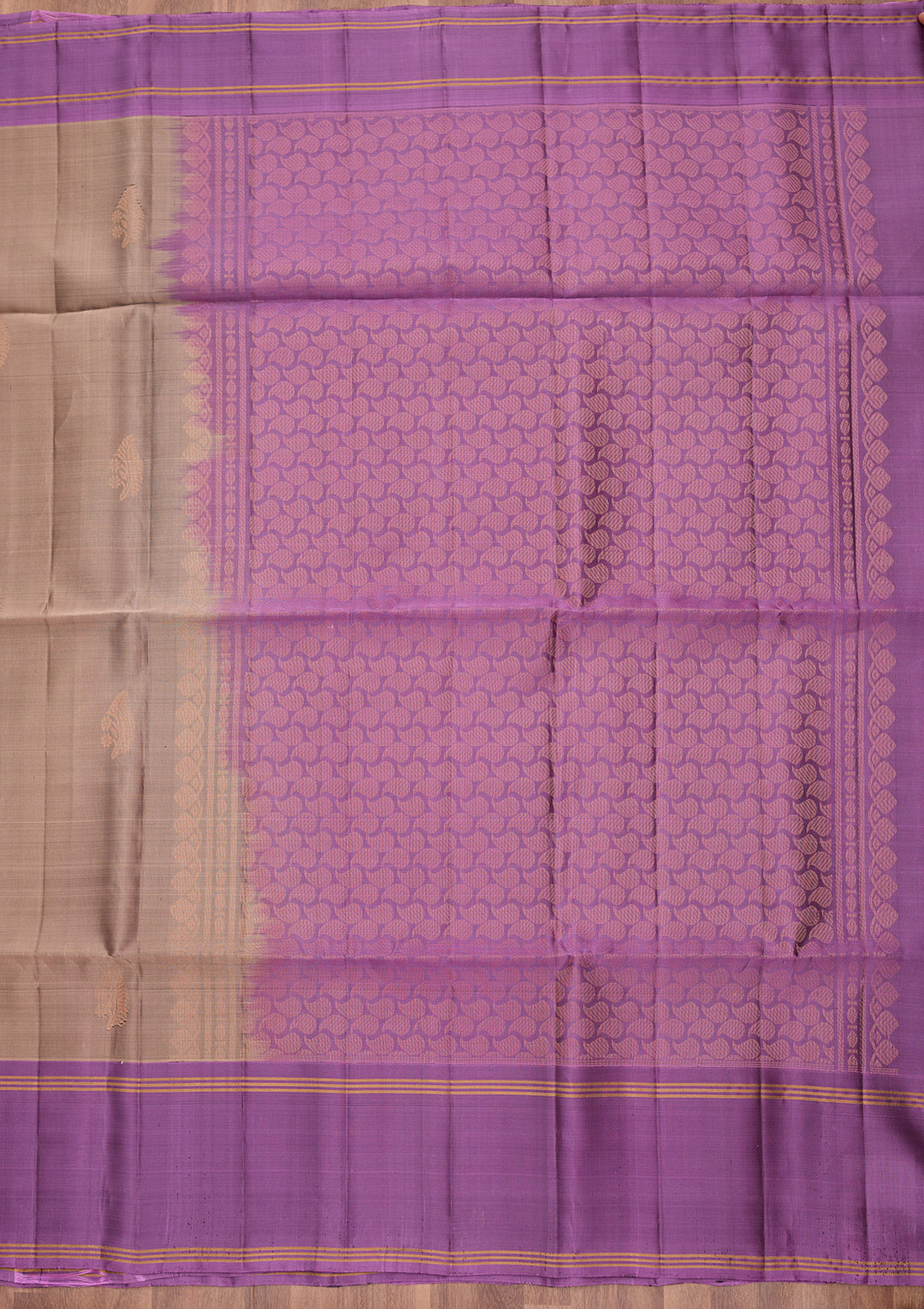 Light Grey Pure Opada Silk Buti Saree With Matching Blouse Piece