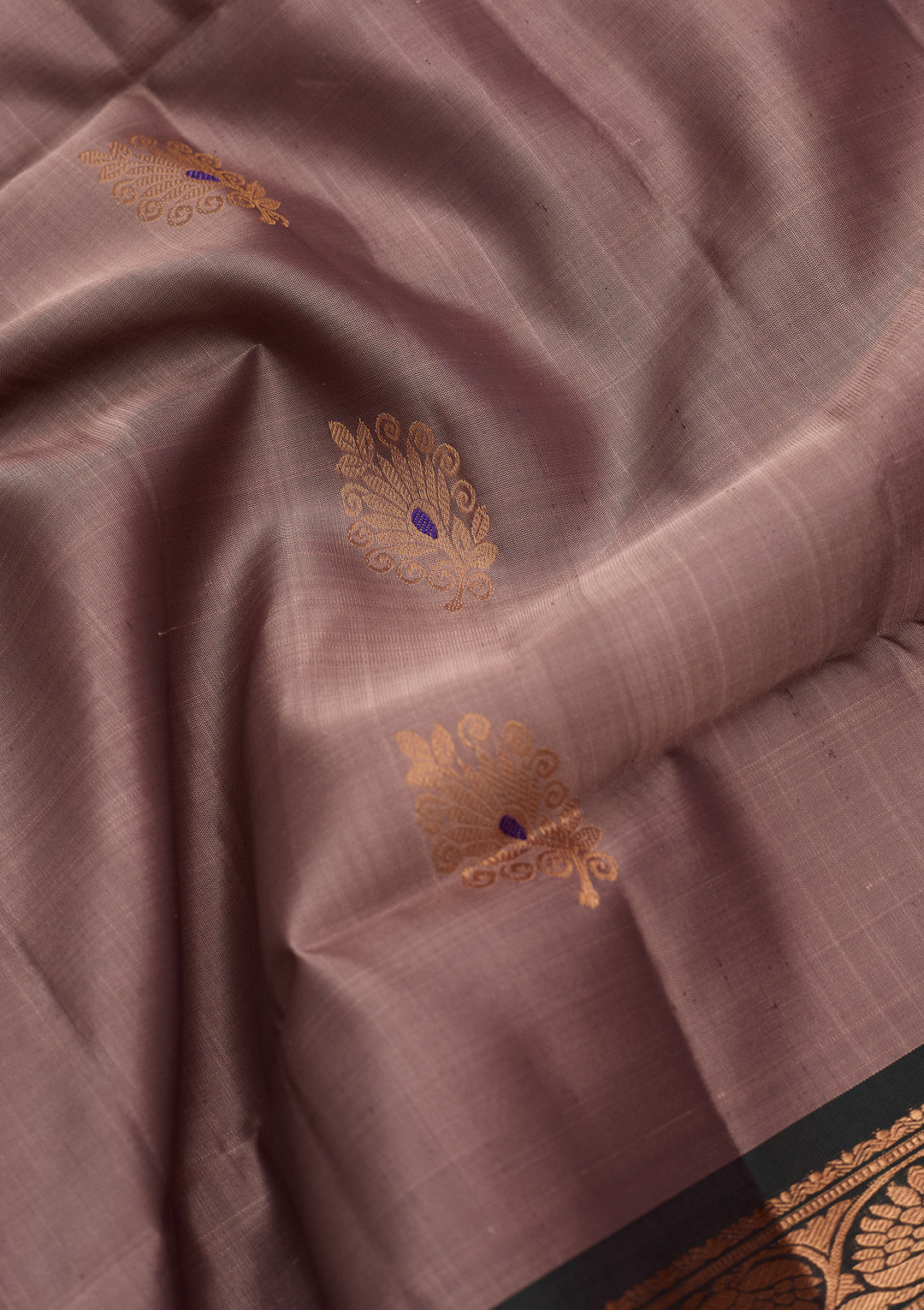 Light Brown Pure Opada Silk Buti Saree With Matching Blouse Piece