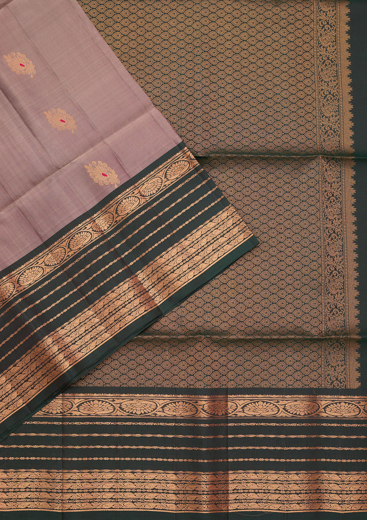 Light Brown Pure Opada Silk Buti Saree With Matching Blouse Piece