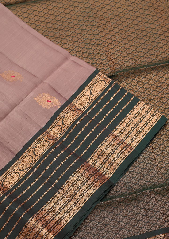 Light Brown Pure Opada Silk Buti Saree With Matching Blouse Piece