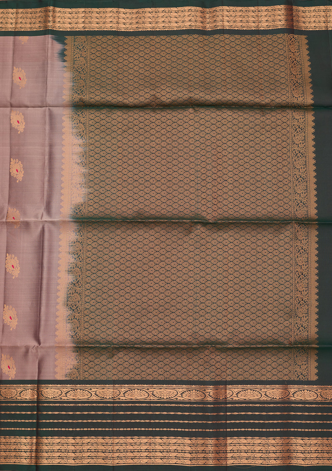 Light Brown Pure Opada Silk Buti Saree With Matching Blouse Piece