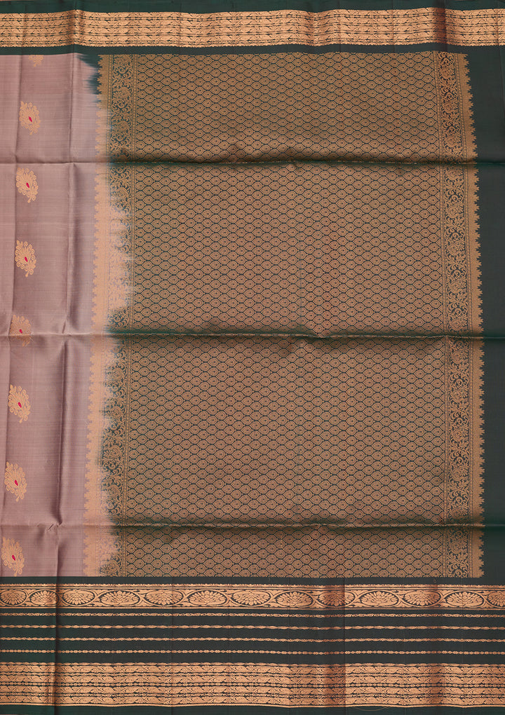 Light Brown Pure Opada Silk Buti Saree With Matching Blouse Piece