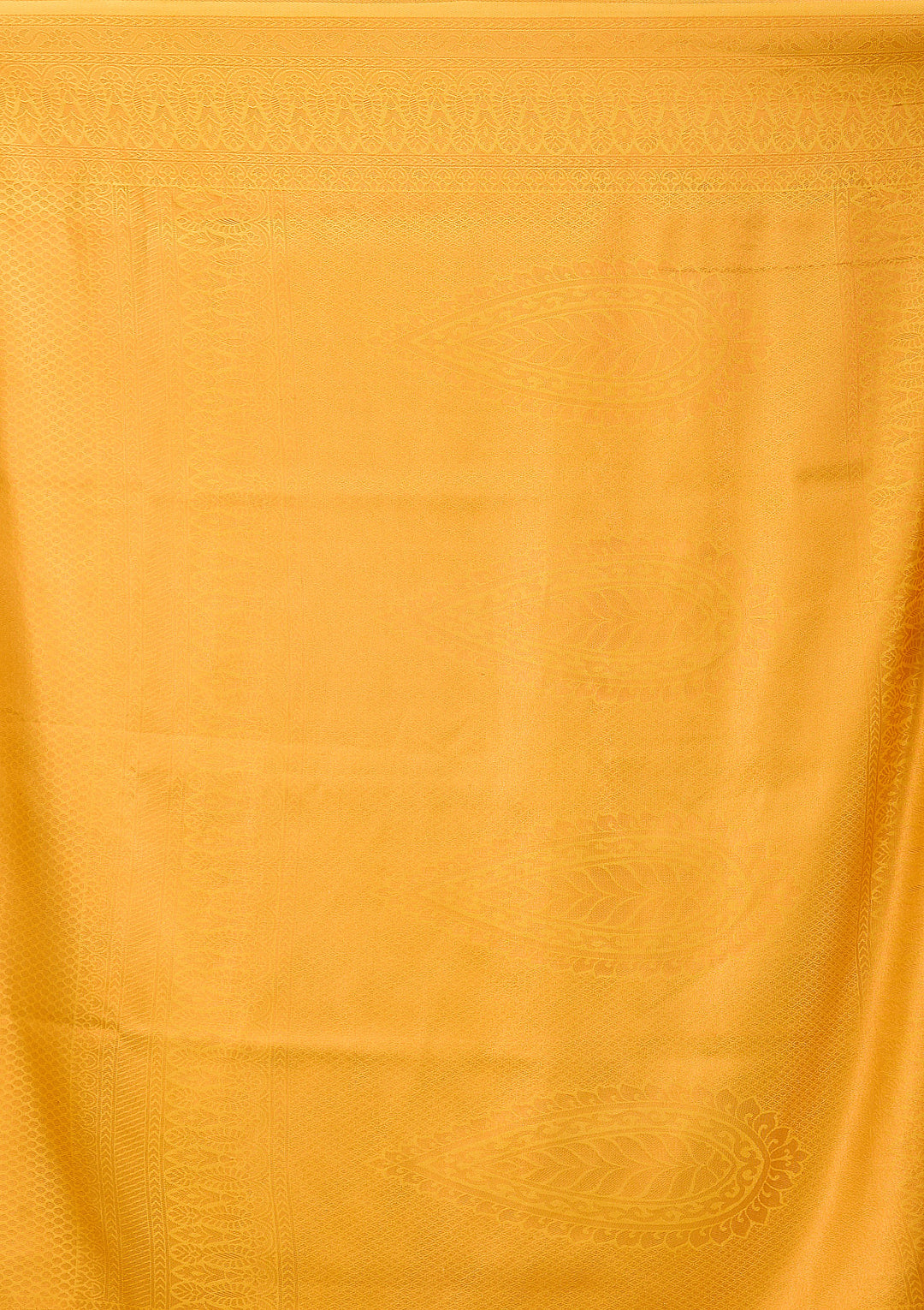 Mustard Yellow Art Silk Jaal Saree With Matching Blouse Piece