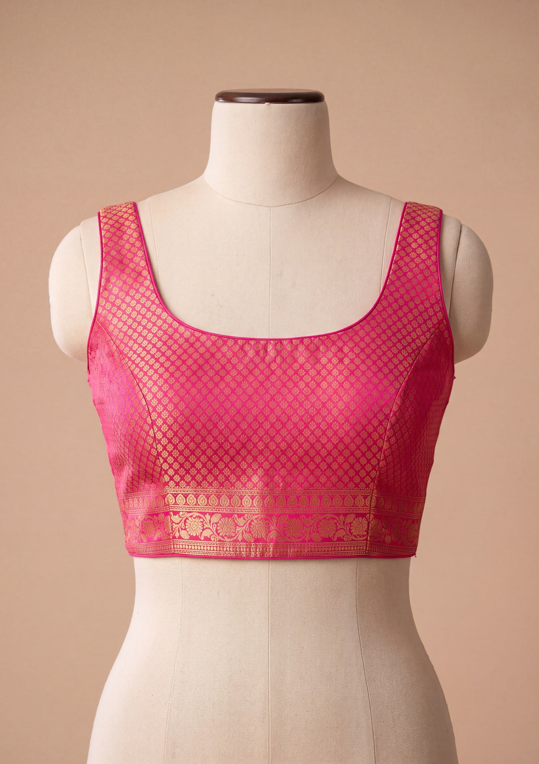 Rani Pink Art Silk Jaal Saree With Matching Blouse Piece