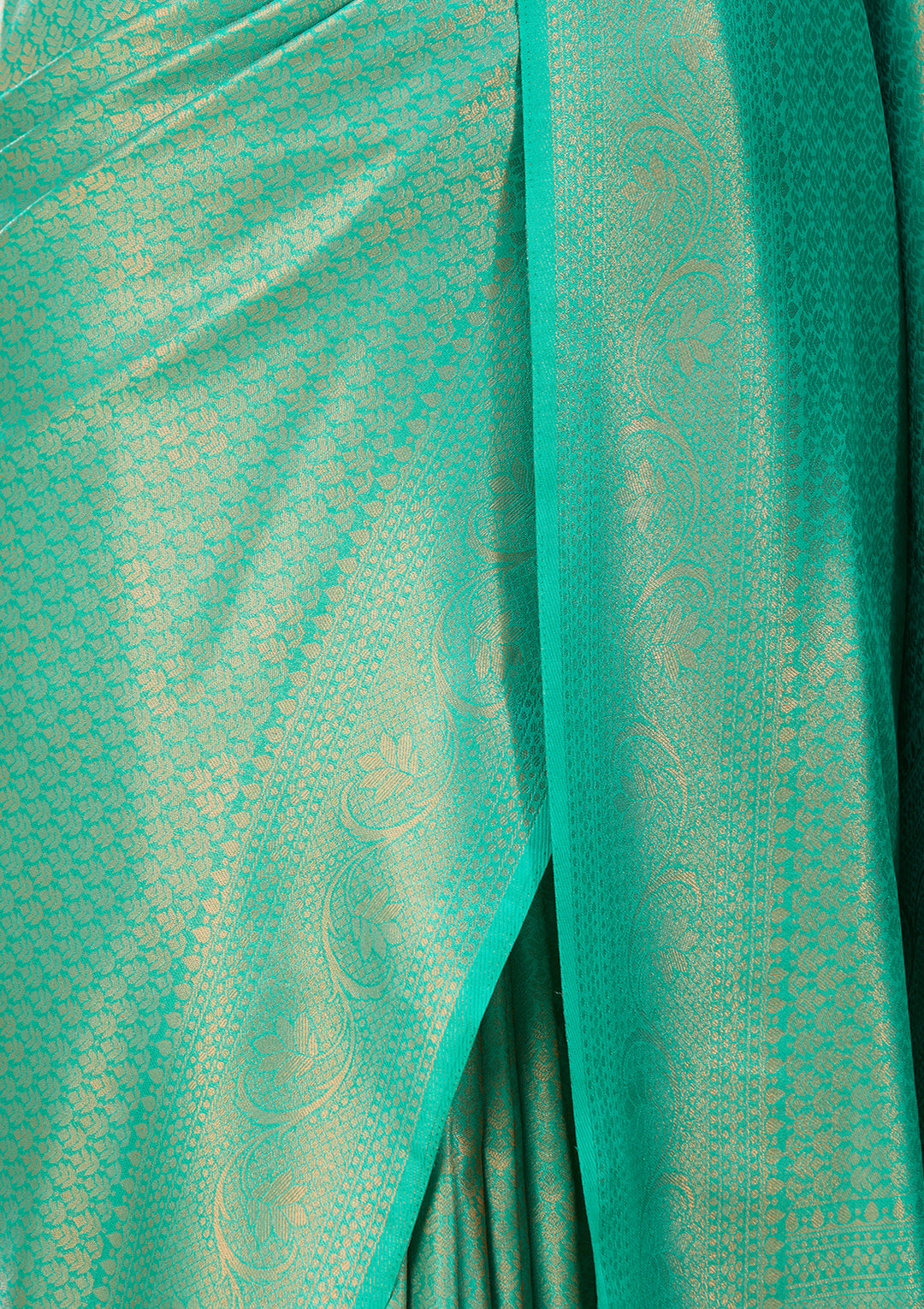 Rama Green Art Silk Jaal Saree With Matching Blouse Piece