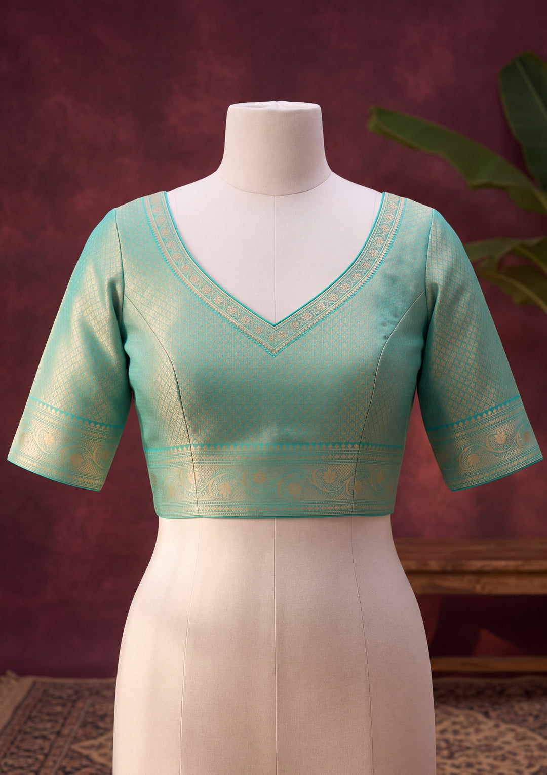 Rama Green Art Silk Jaal Saree With Matching Blouse Piece