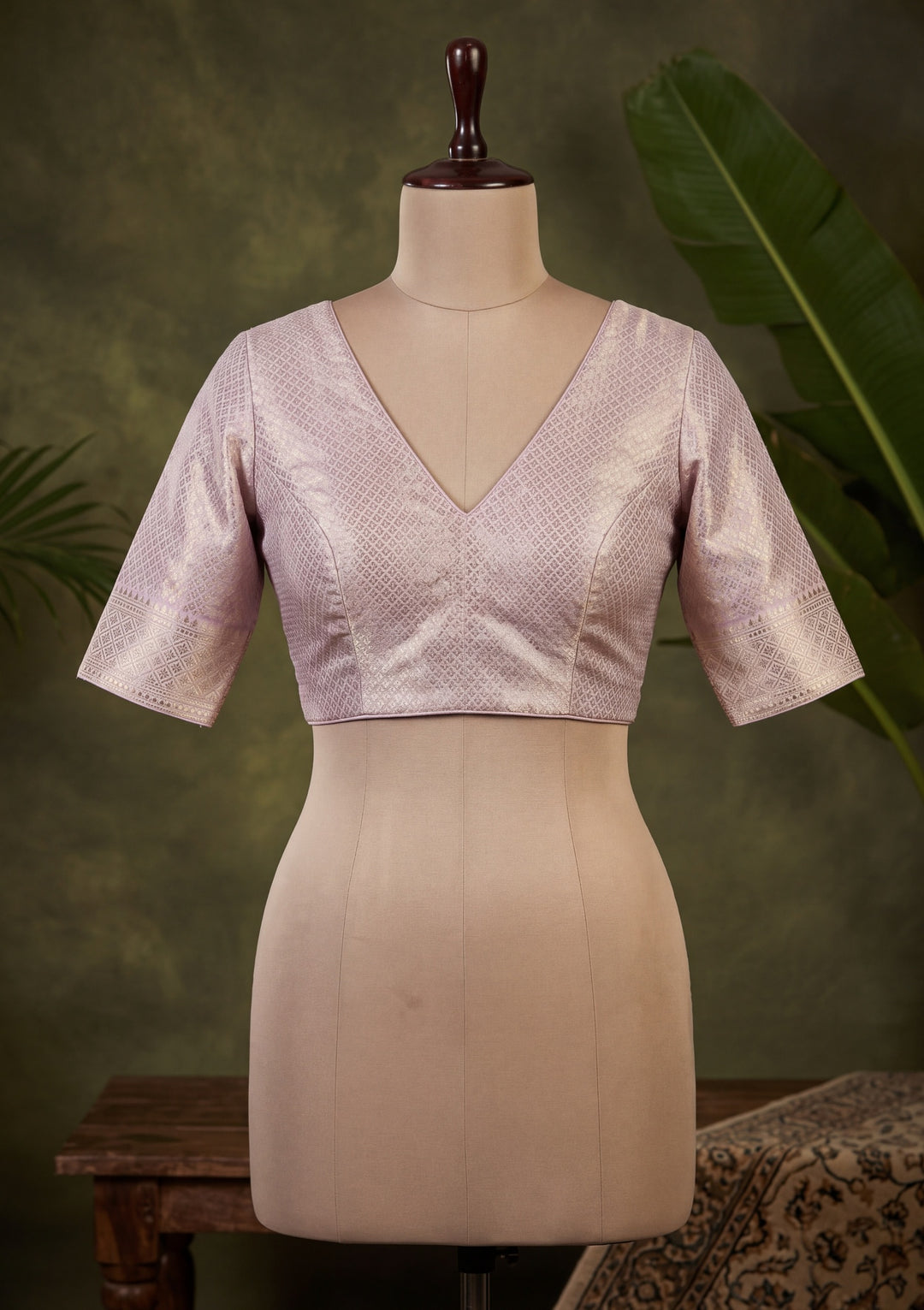 Lavender Art Silk Jaal Saree With Matching Blouse Piece