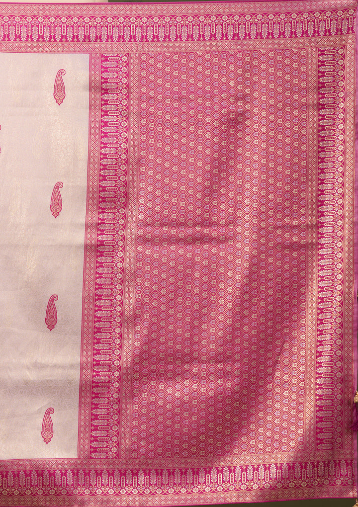 Lavender Art Silk Buti Saree With Matching Blouse Piece