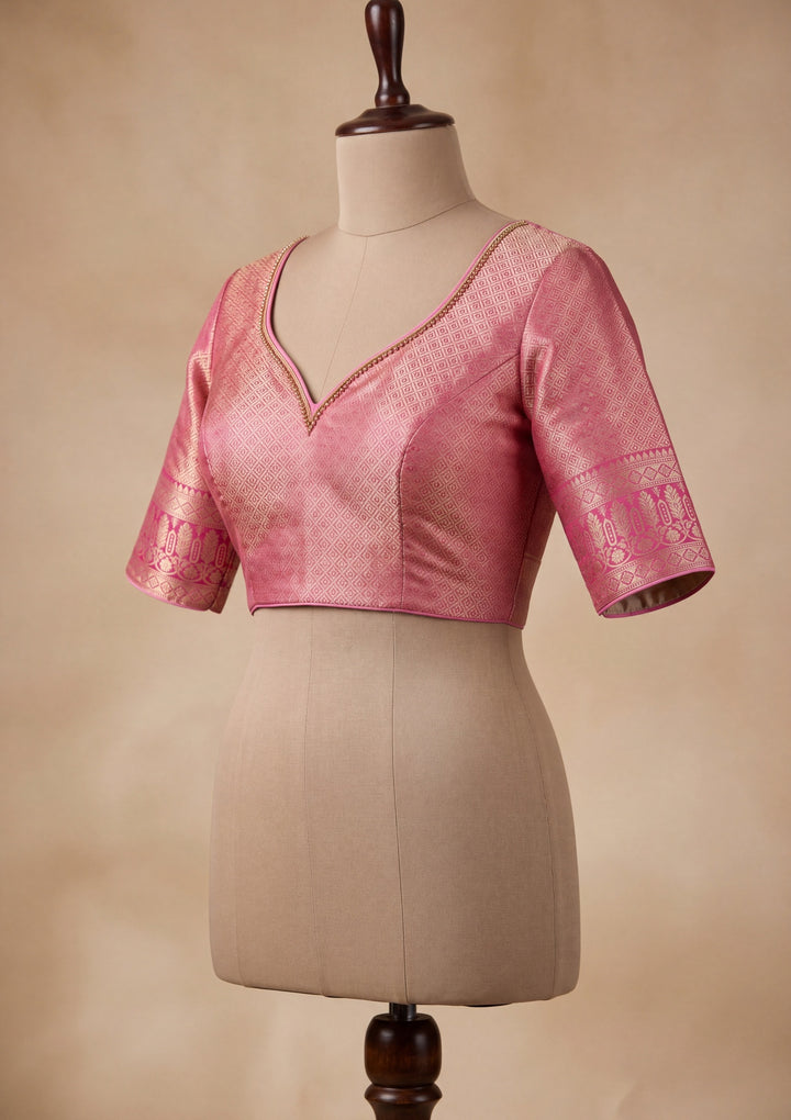 Lavender Art Silk Buti Saree With Matching Blouse Piece