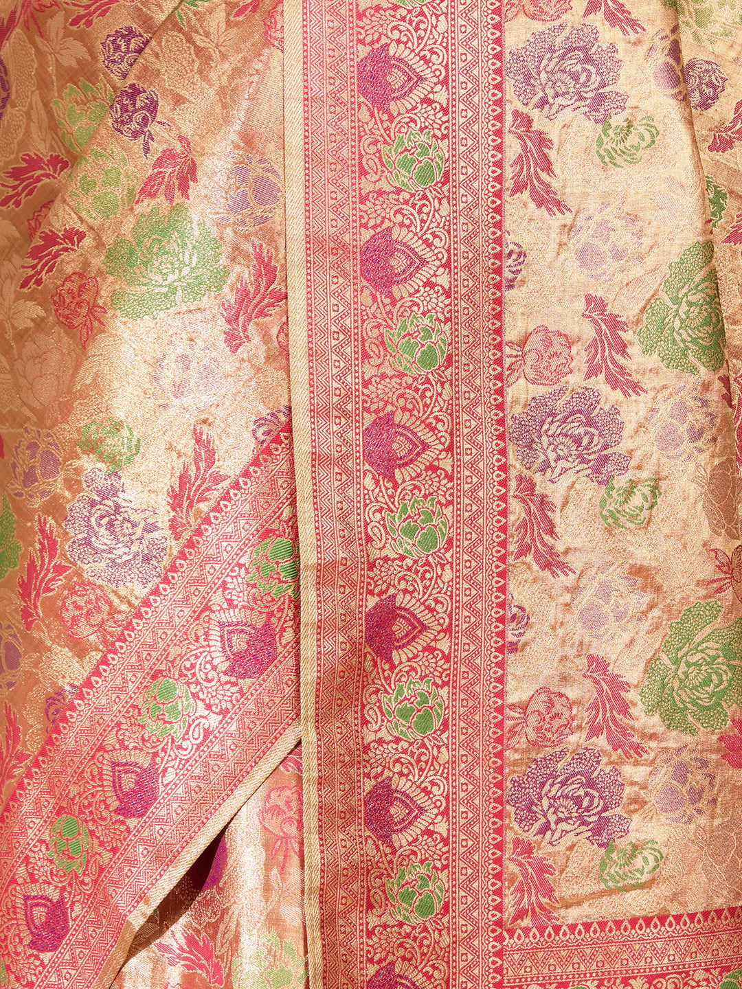 Red Art Silk Jaal Saree With Matching Blouse Piece