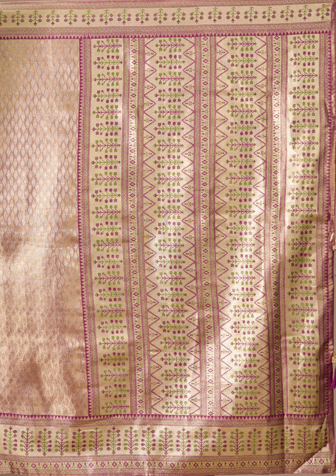 Beige Art Silk Jaal Saree With Matching Blouse Piece
