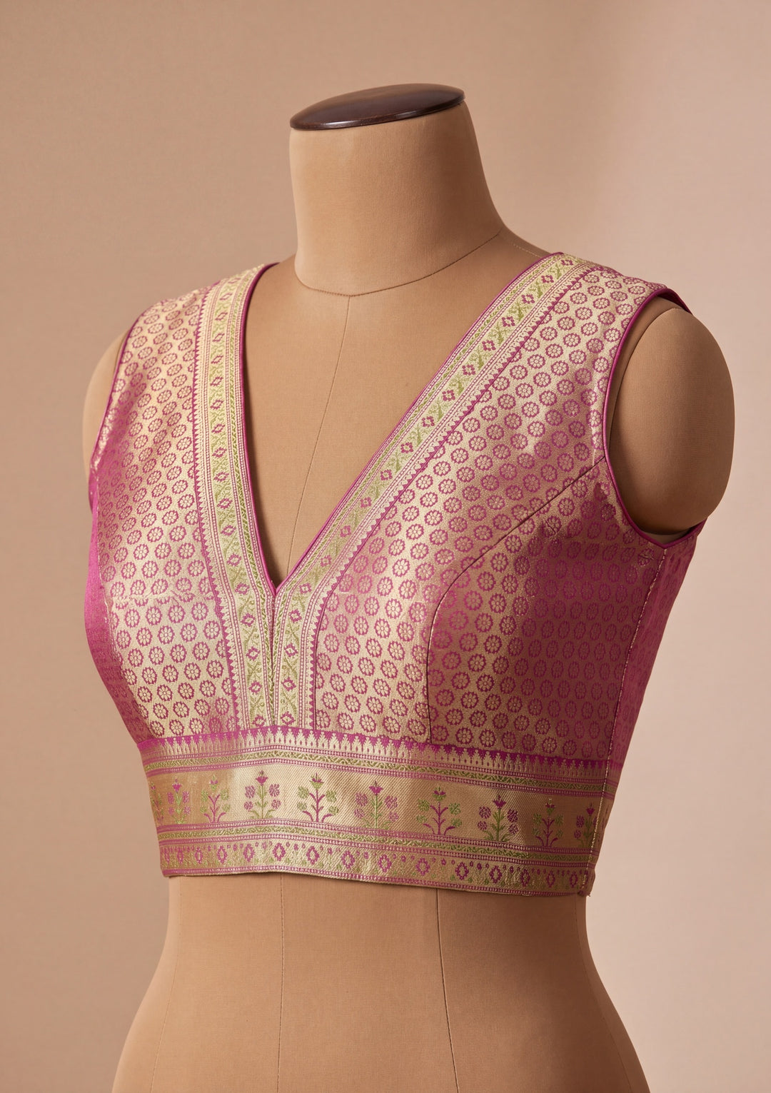Beige Art Silk Jaal Saree With Matching Blouse Piece