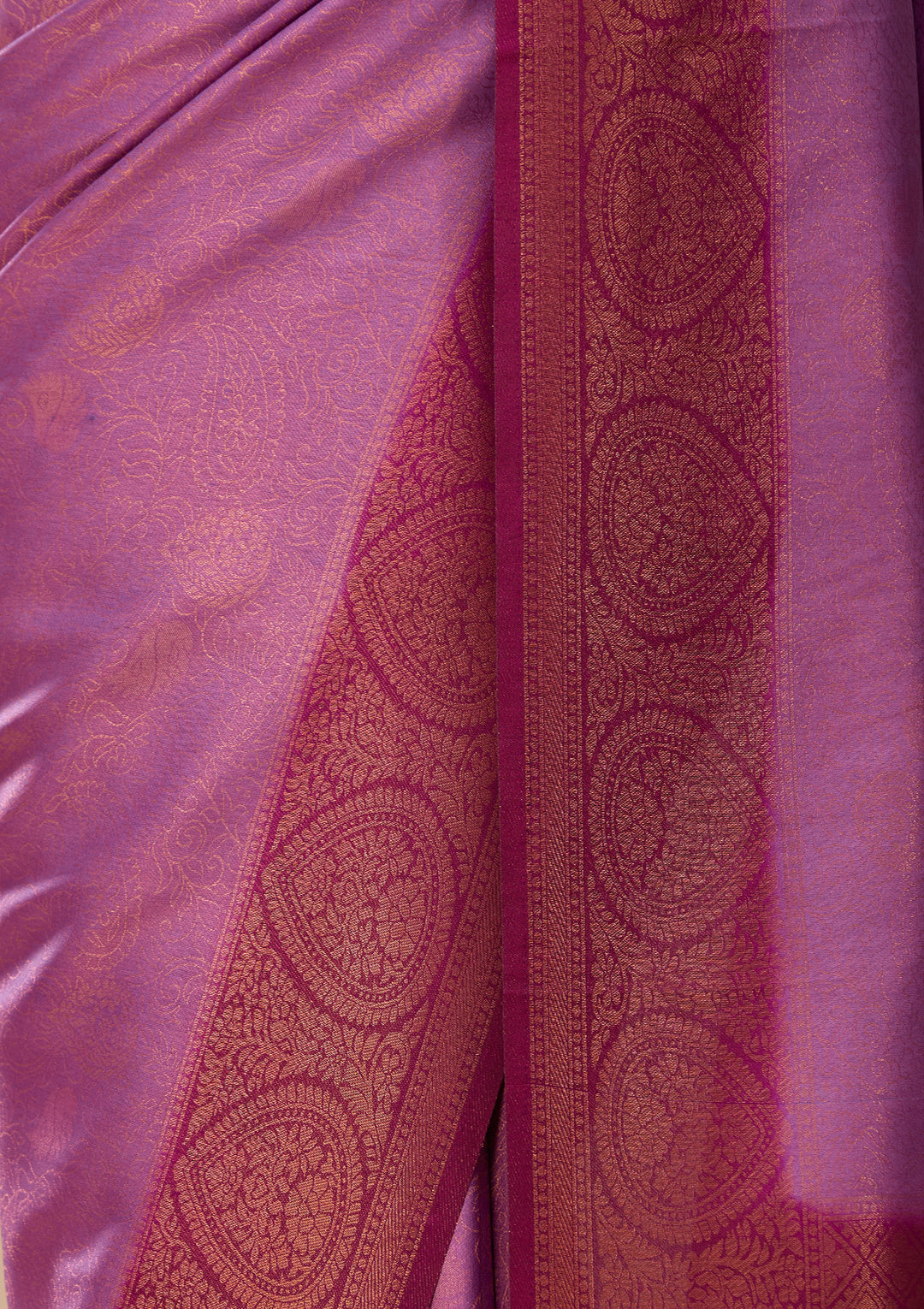 Lavender Art Silk Jaal Saree With Matching Blouse Piece