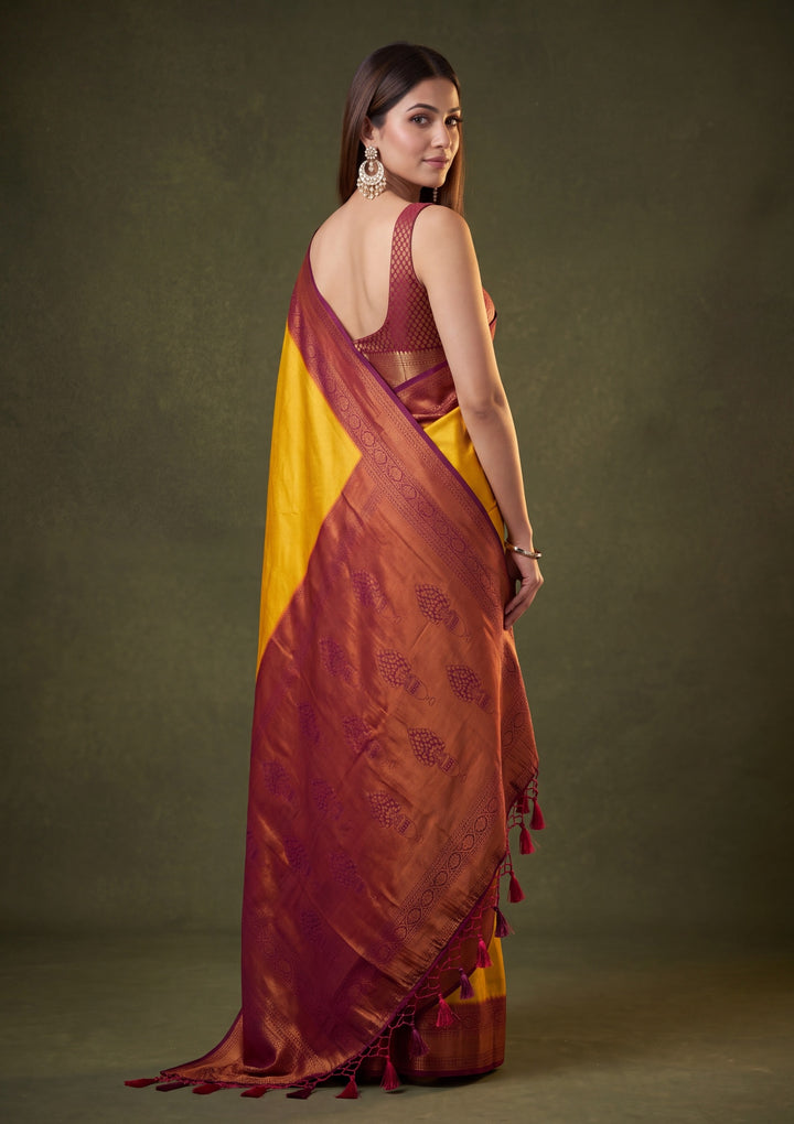 Lime Green Art Silk Jaal Saree With Matching Blouse Piece