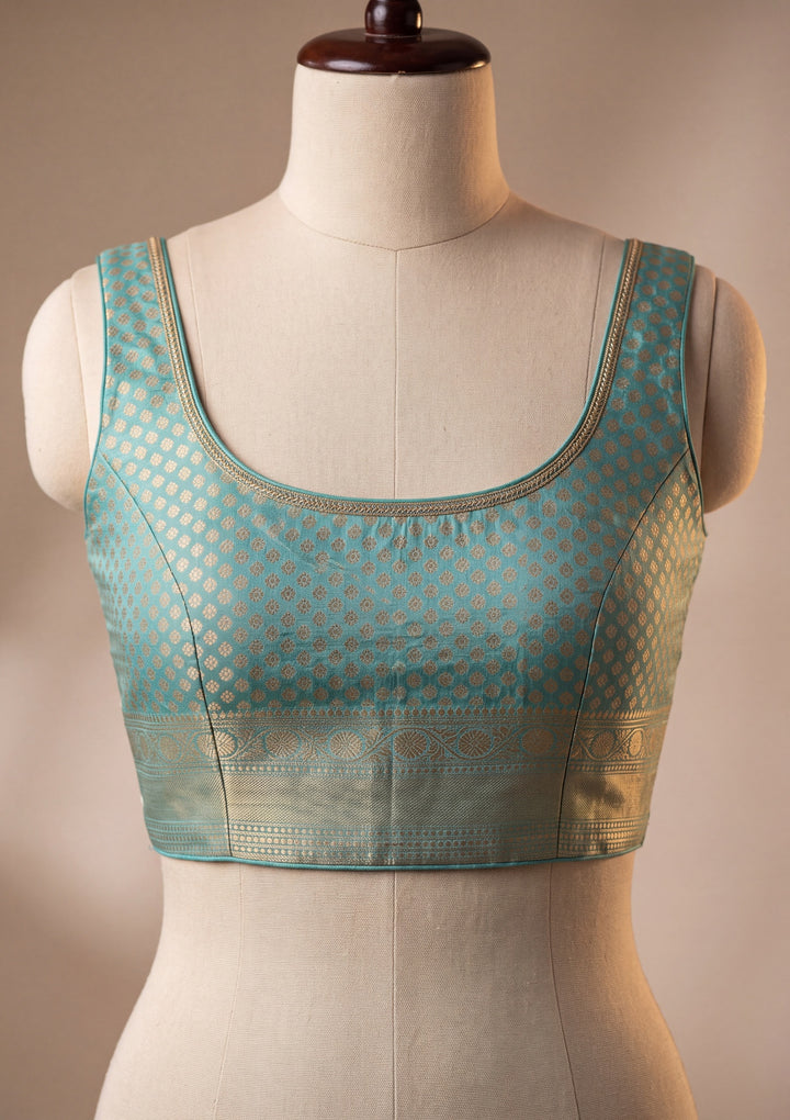 Royal Blue Art Silk Jaal Saree With Matching Blouse Piece