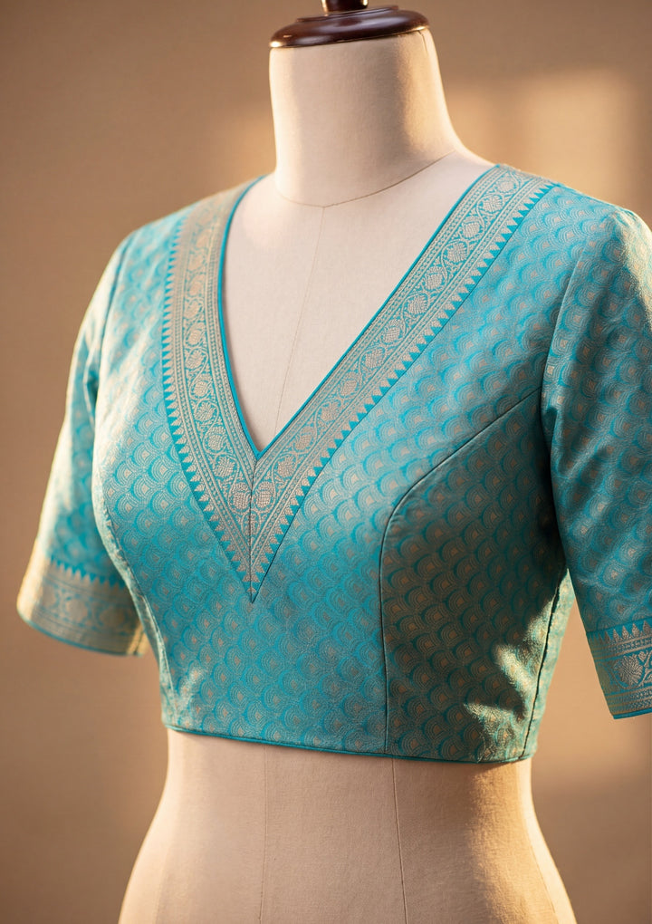 Rama Green Art Silk Jaal Saree With Matching Blouse Piece