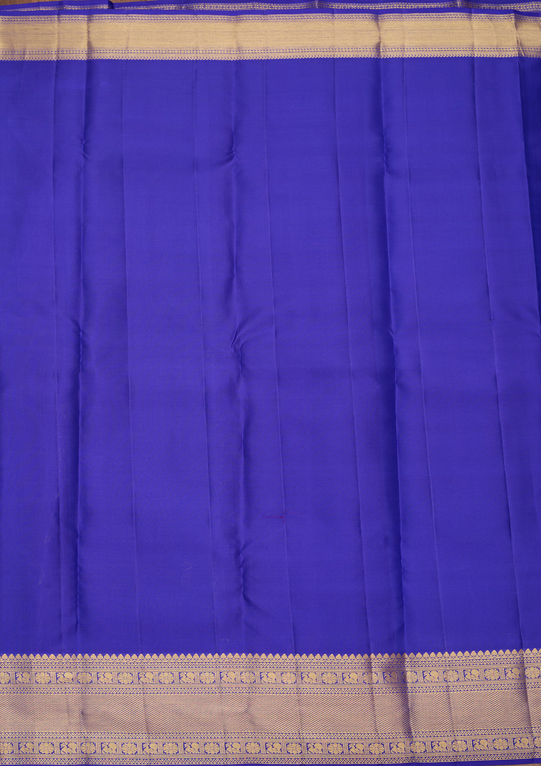 Royal Blue Pure Silk Jaal Saree With Matching Blouse Piece