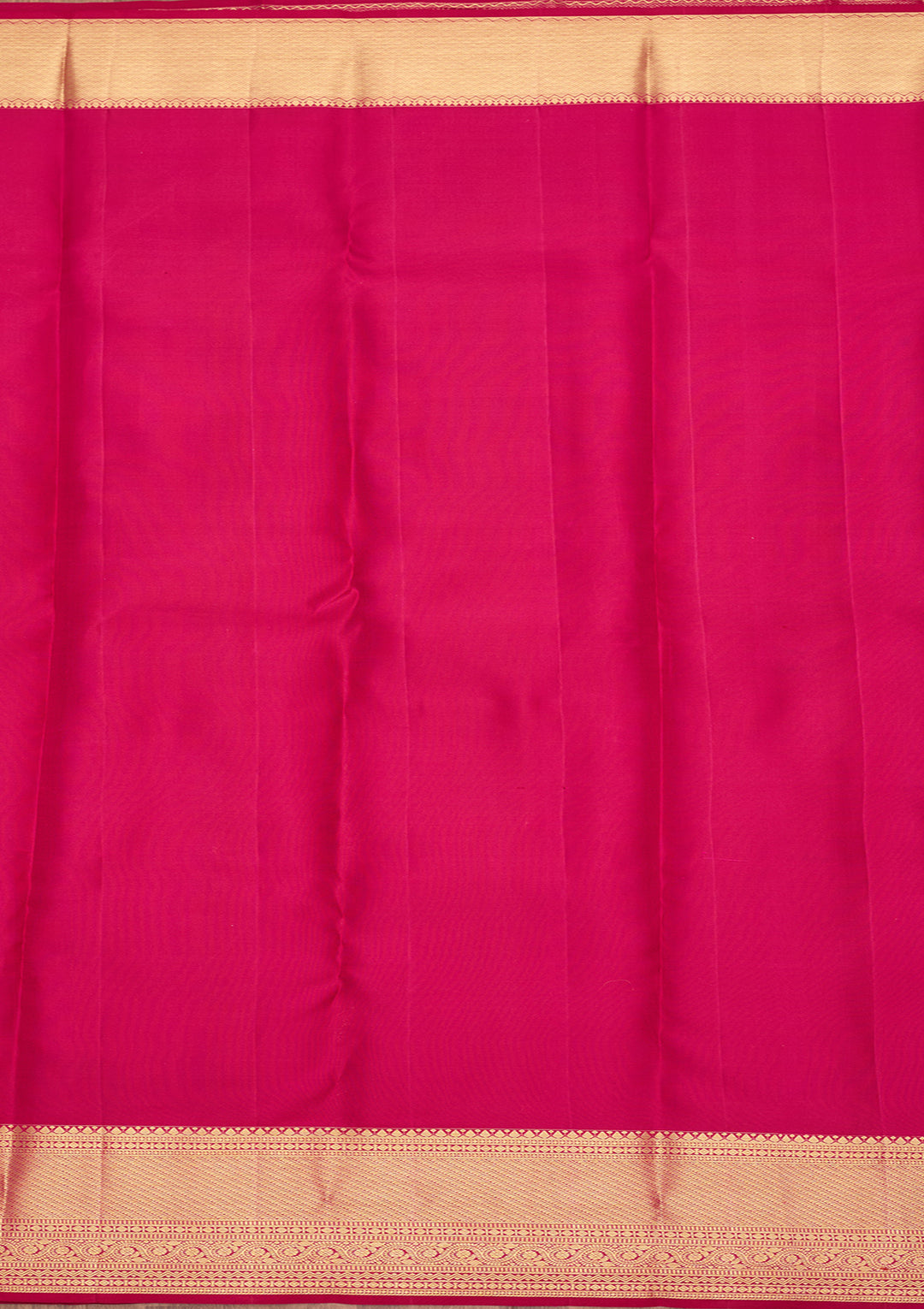 Magenta Pink Pure Silk Stripes Saree With Matching Blouse Piece