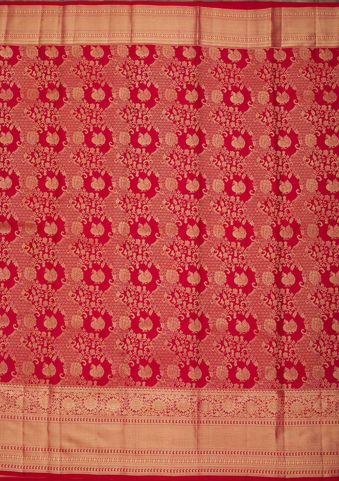Rani Pink Pure Silk Jaal Saree With Matching Blouse Piece