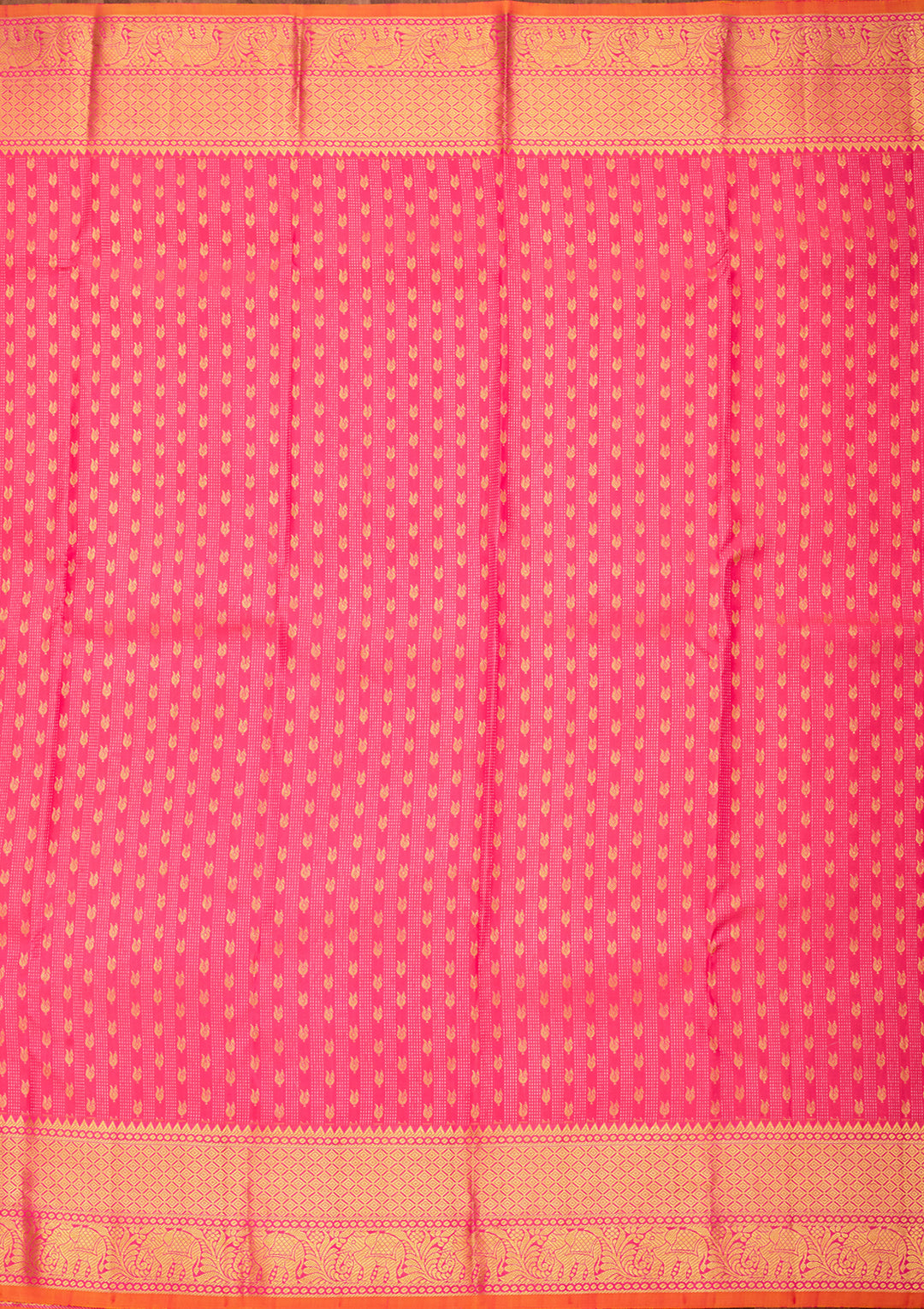 Pink Pure Silk Jaal Saree With Matching Blouse Piece