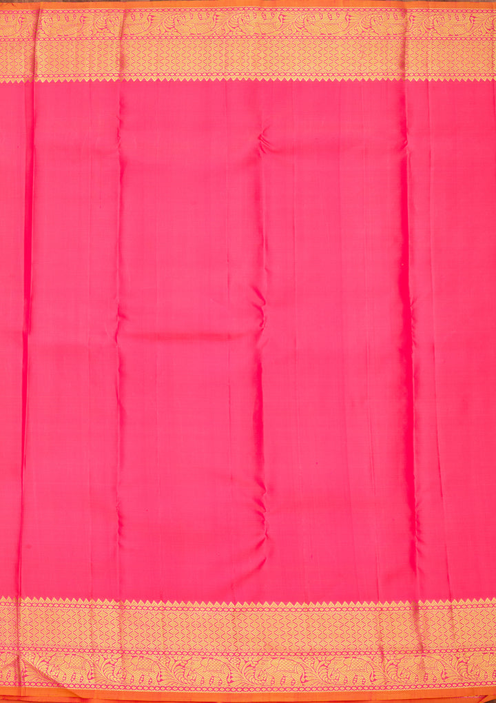 Pink Pure Silk Jaal Saree With Matching Blouse Piece
