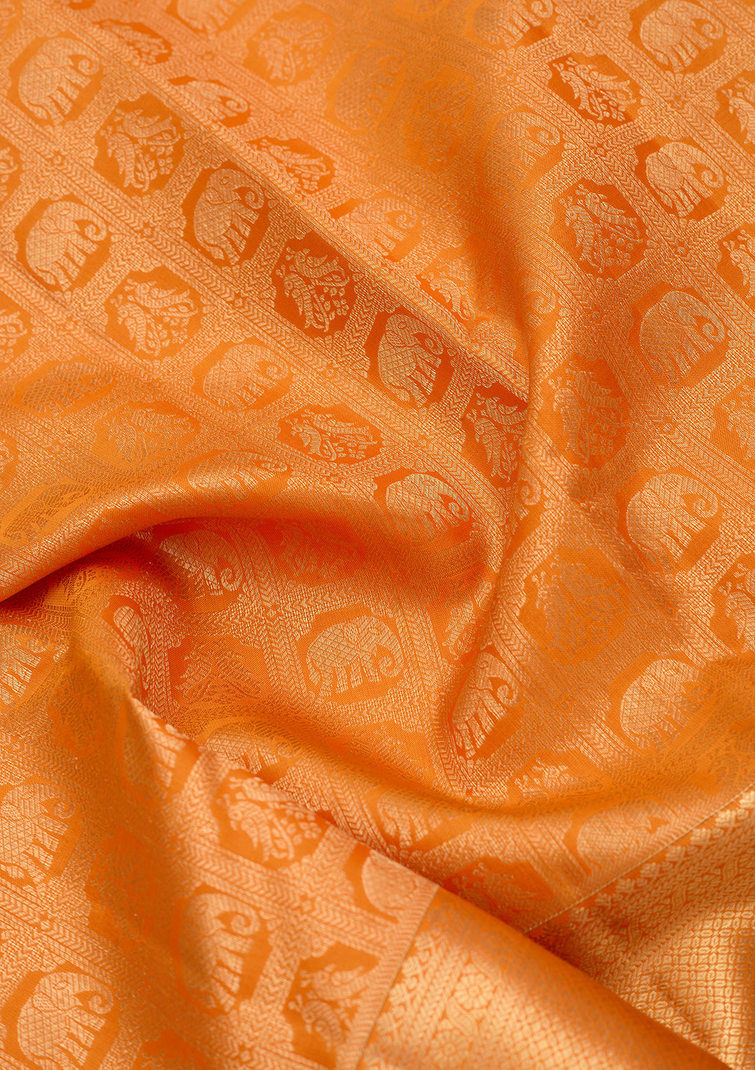Mustard Yellow Pure Silk Jaal Saree With Matching Blouse Piece