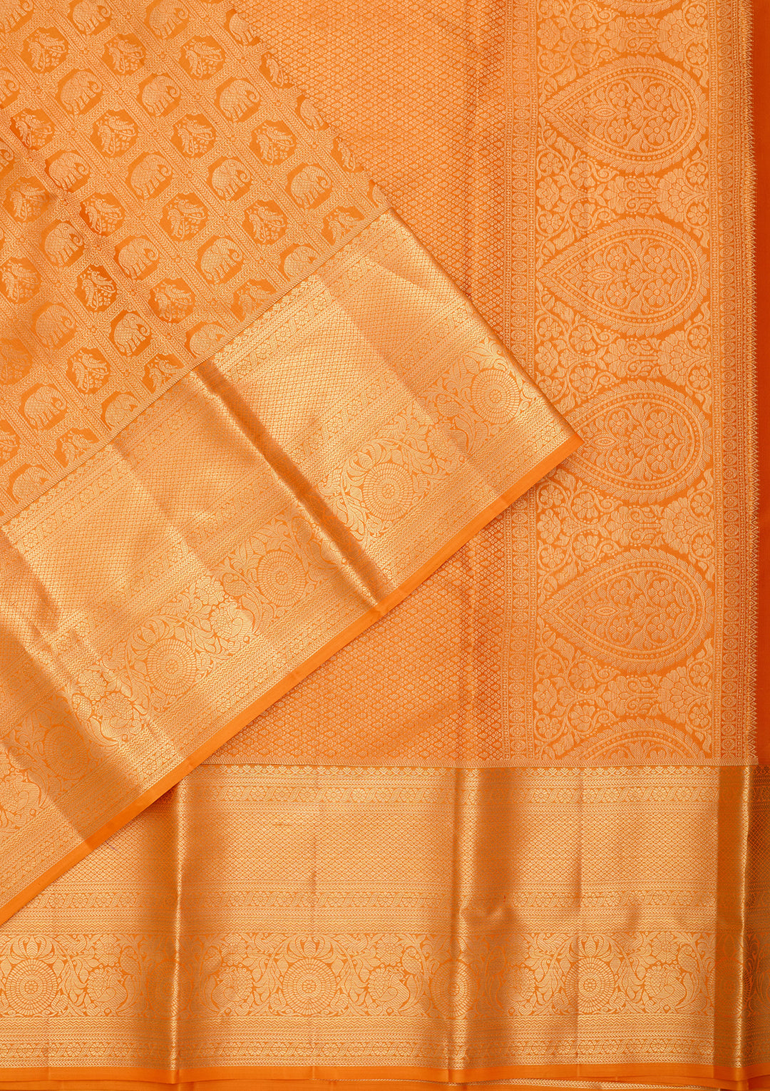 Mustard Yellow Pure Silk Jaal Saree With Matching Blouse Piece