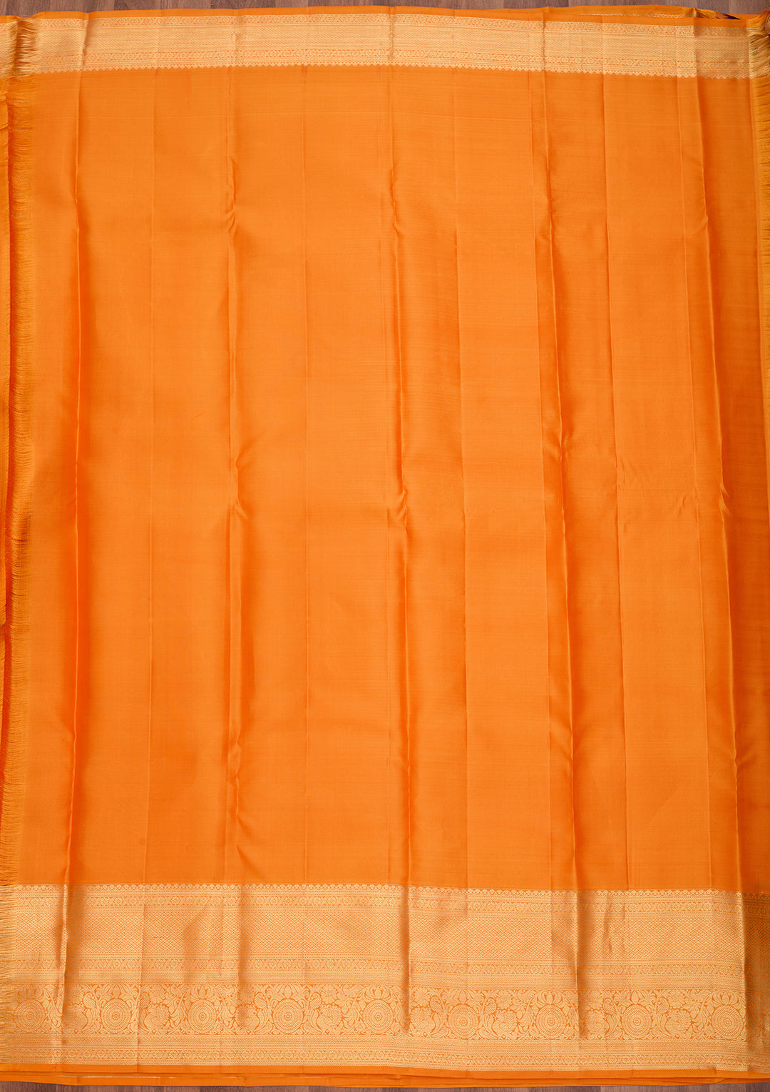 Mustard Yellow Pure Silk Jaal Saree With Matching Blouse Piece