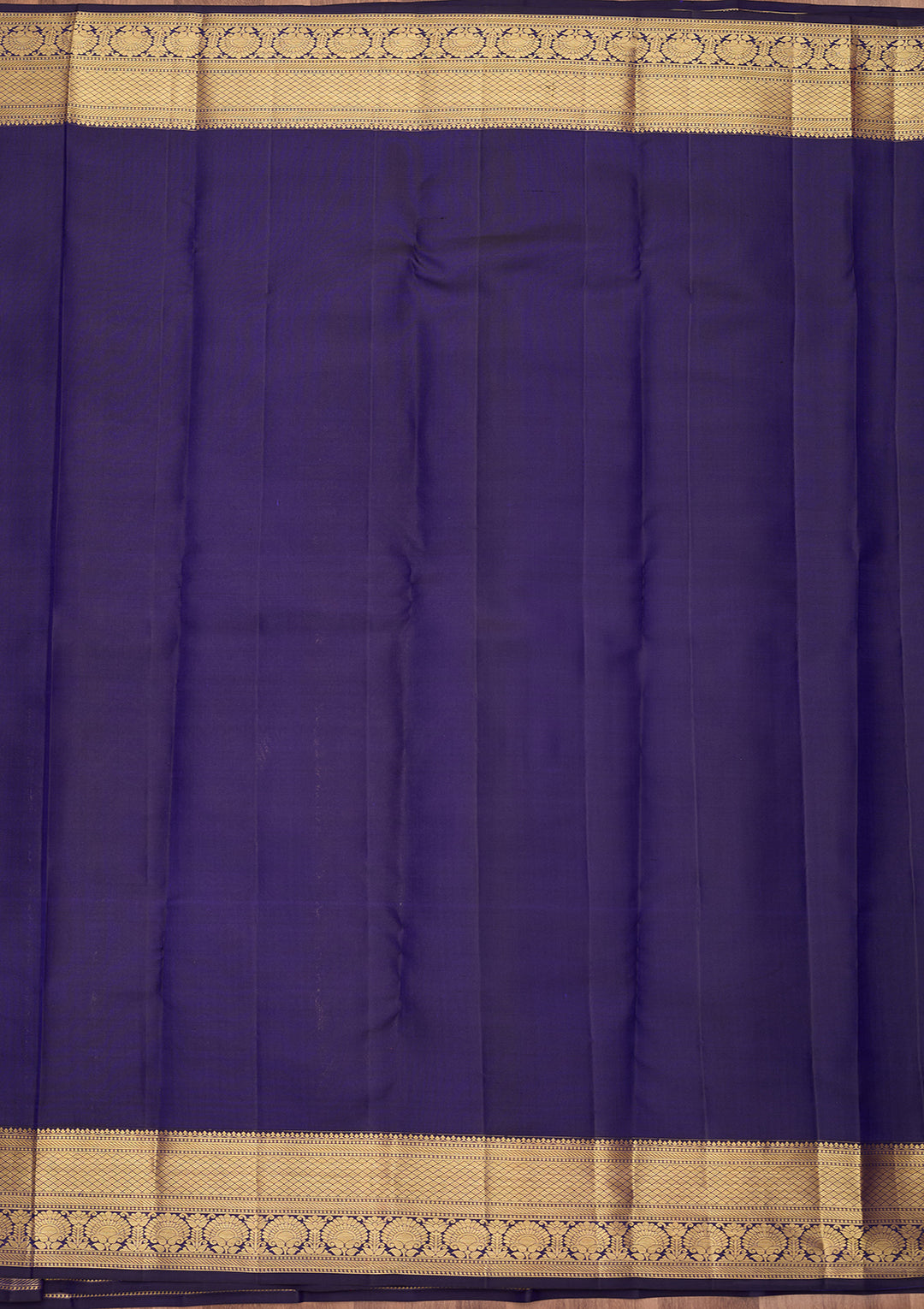 Navy Blue Pure Silk Jaal Saree With Matching Blouse Piece