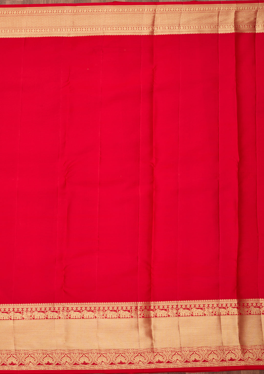 Red Pure Silk Jaal Saree With Matching Blouse Piece