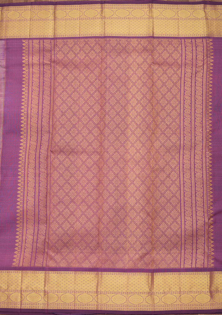 Light Lavender Pure Silk Jaal Saree With Matching Blouse Piece