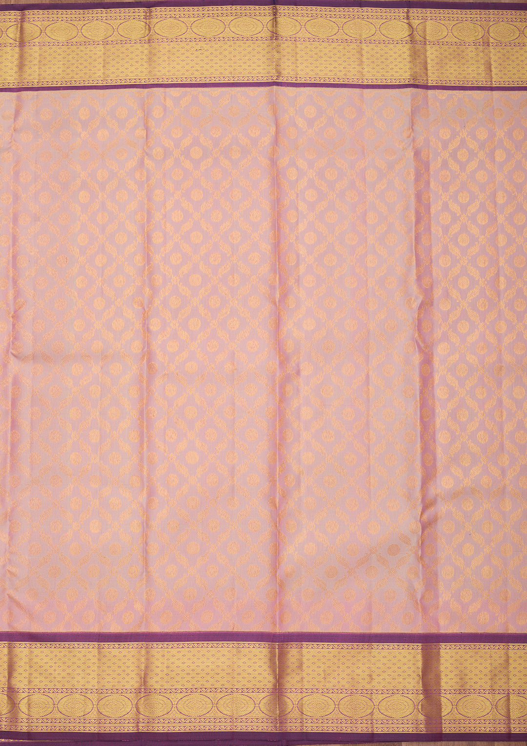 Light Lavender Pure Silk Jaal Saree With Matching Blouse Piece