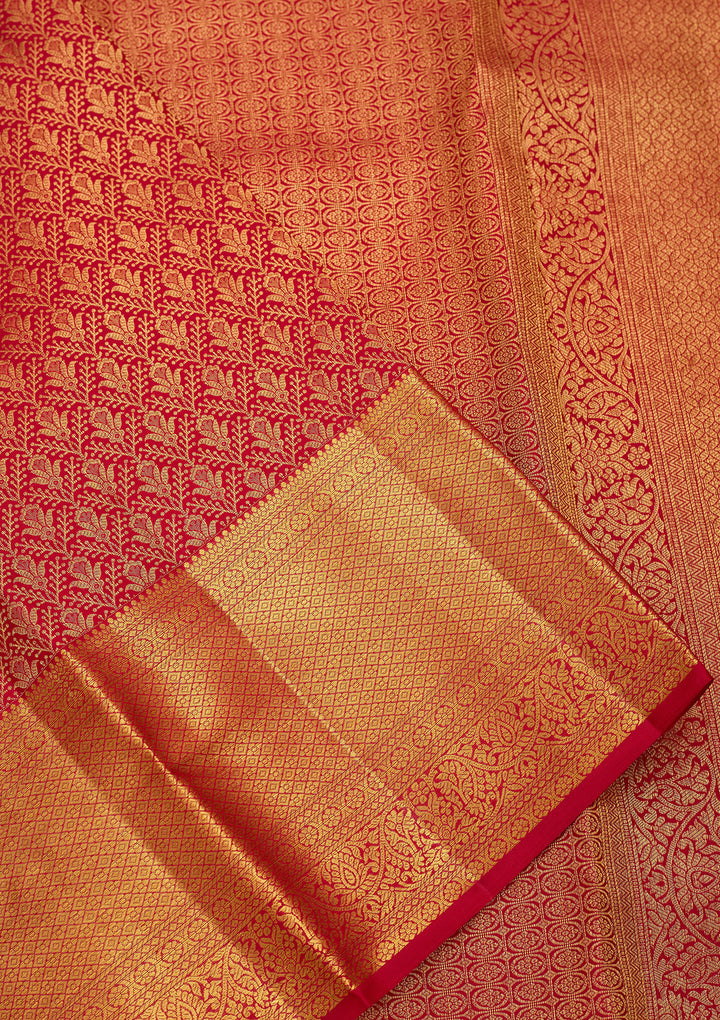 Maroon Pure Silk Jaal Saree With Matching Blouse Piece