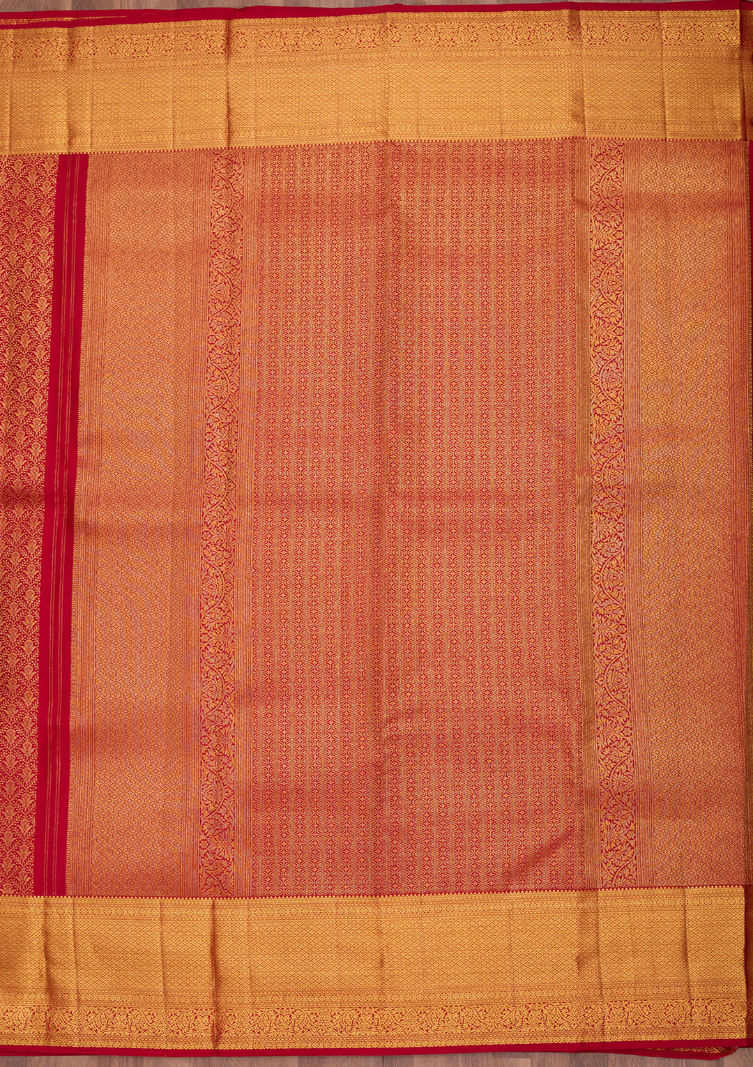 Maroon Pure Silk Jaal Saree With Matching Blouse Piece