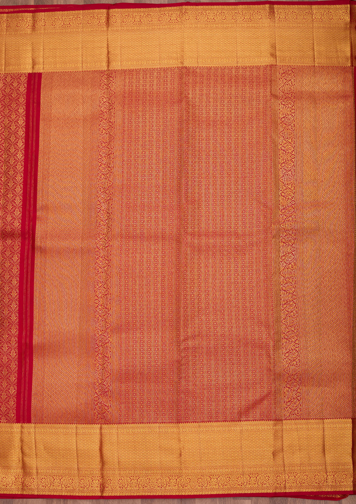 Maroon Pure Silk Jaal Saree With Matching Blouse Piece