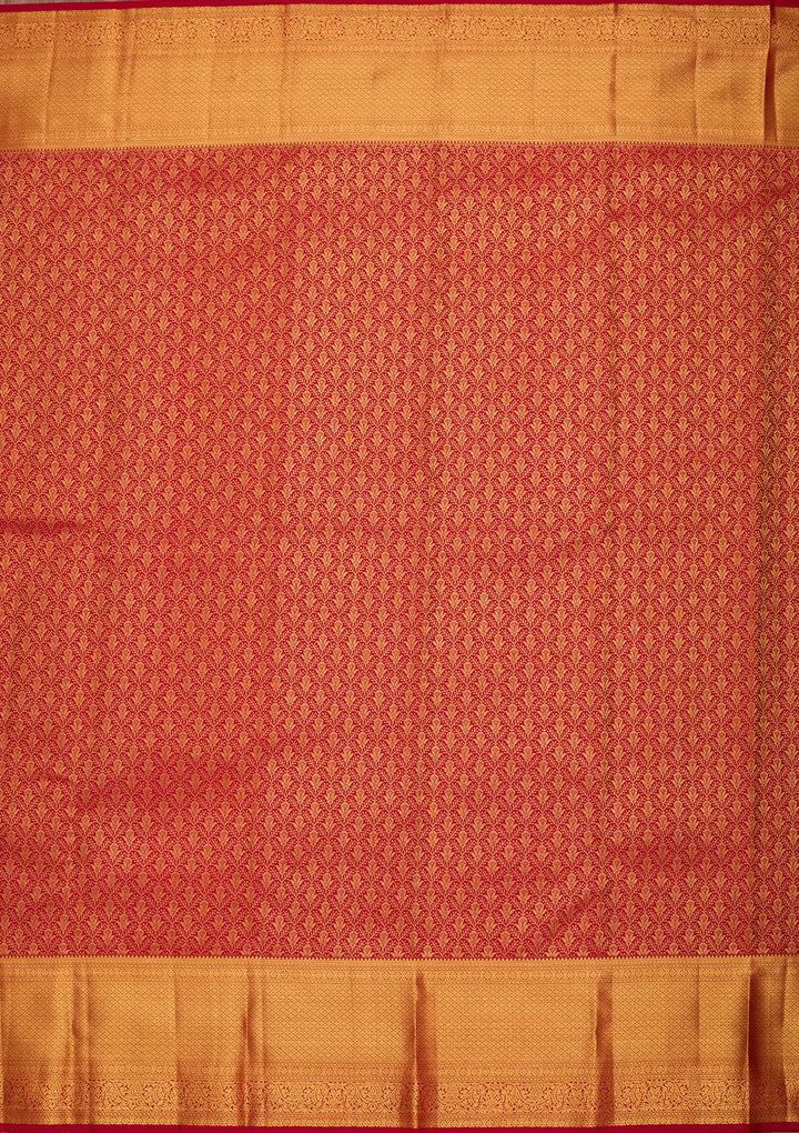 Maroon Pure Silk Jaal Saree With Matching Blouse Piece