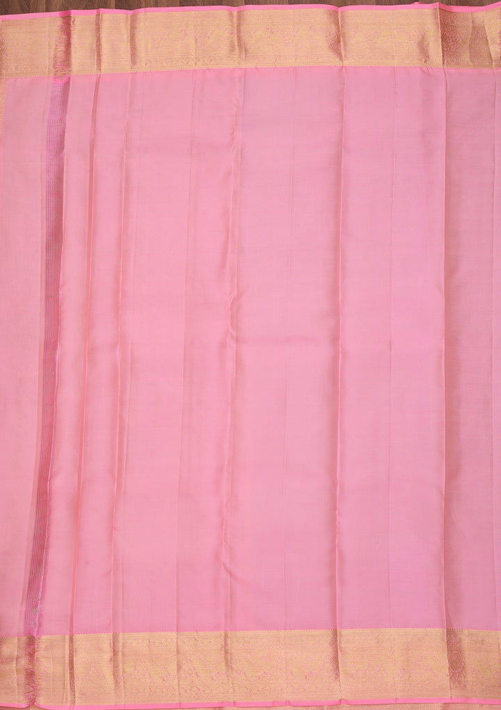 Sea Green Pure Silk Jaal Saree With Matching Blouse Piece