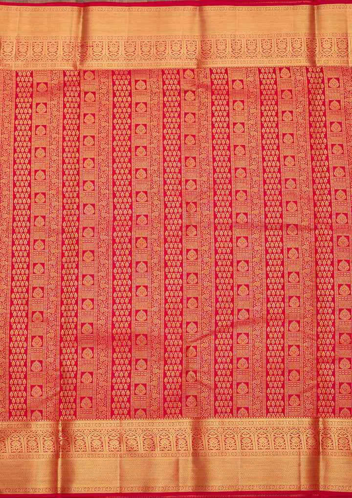 Rani Pink Pure Silk Jaal Saree With Matching Blouse Piece