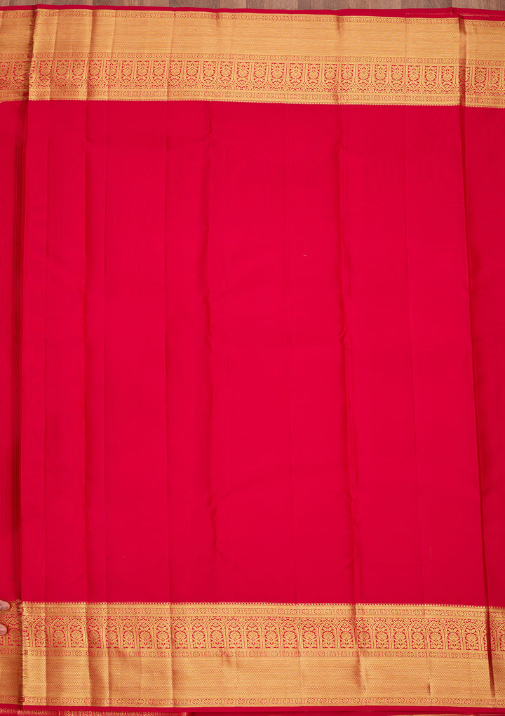 Rani Pink Pure Silk Jaal Saree With Matching Blouse Piece