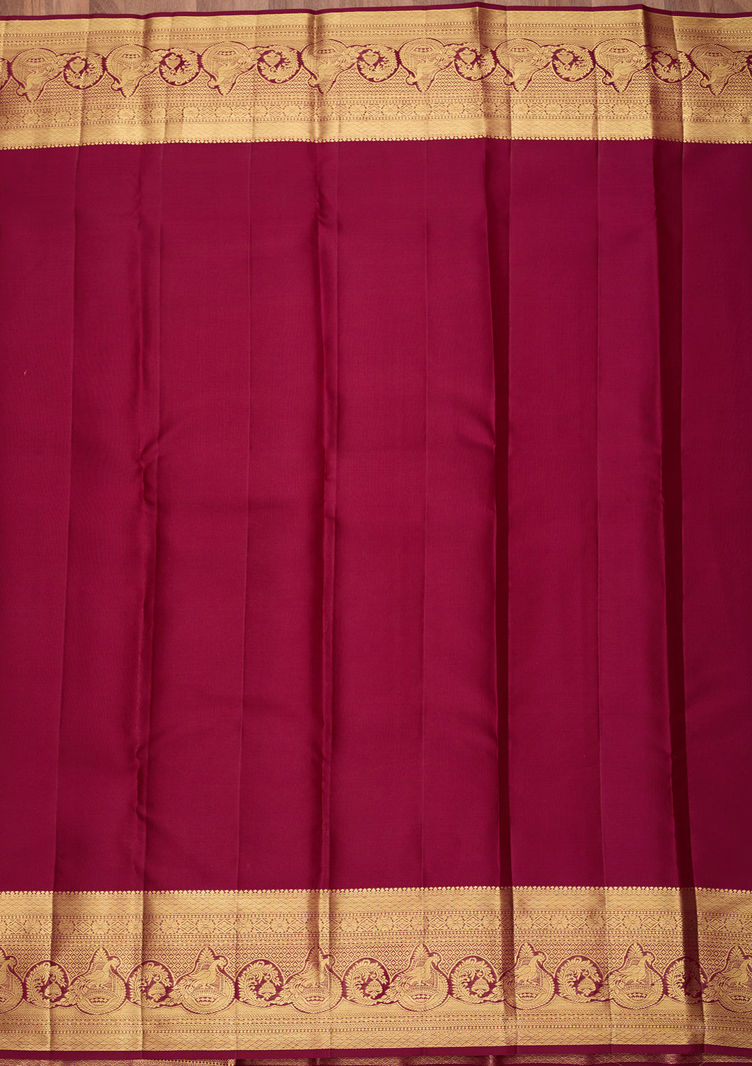 Wine Pure Silk Jaal Saree With Matching Blouse Piece