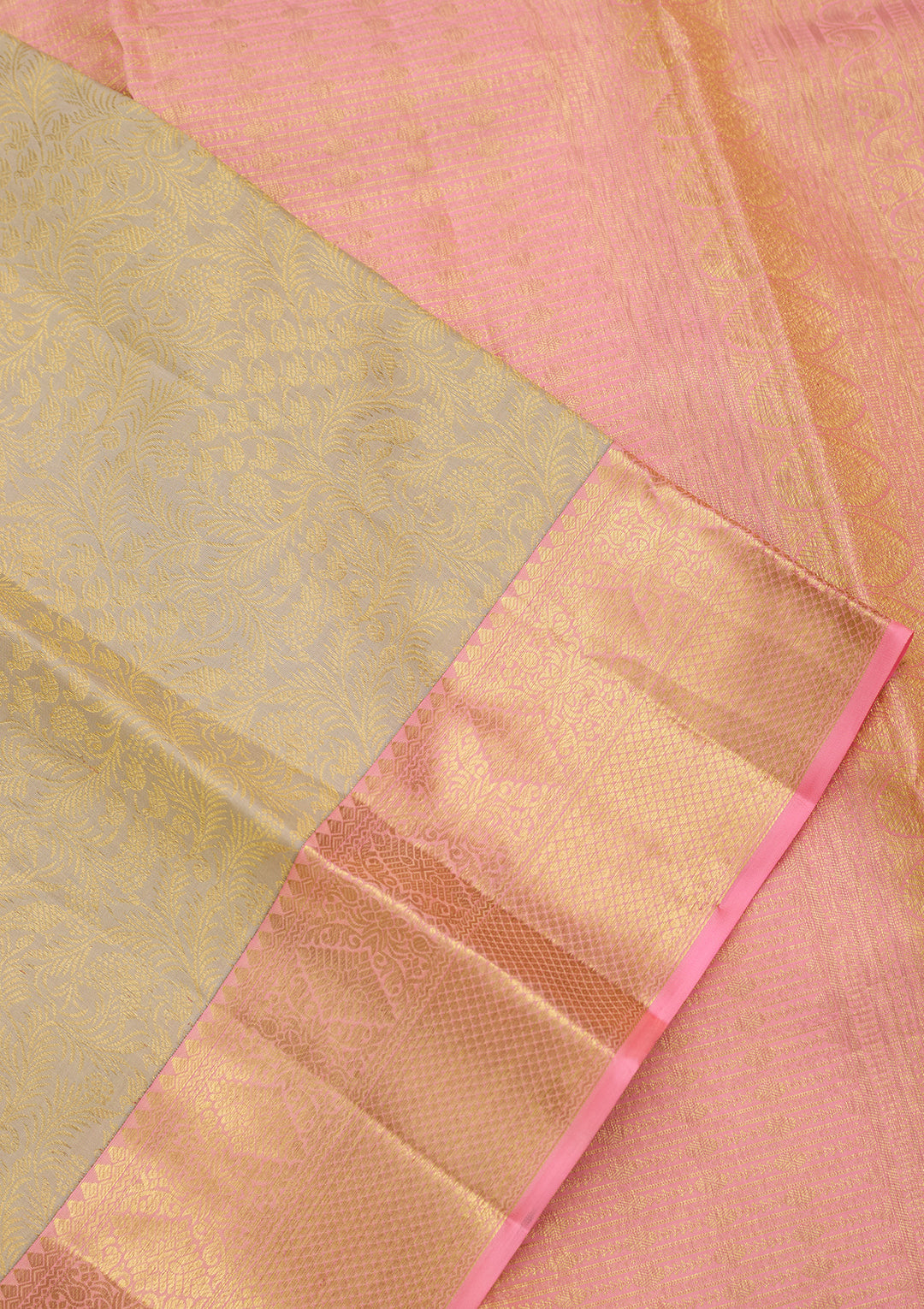 Pista Green Pure Silk Jaal Saree With Matching Blouse Piece