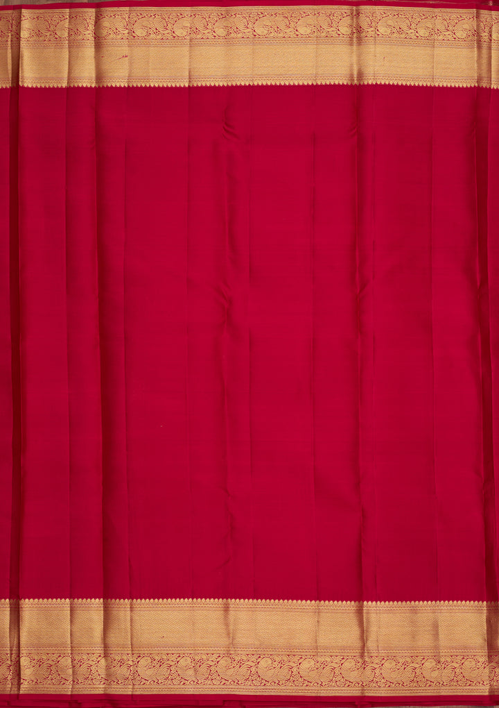 Rani Pink Pure Silk Jaal Saree With Matching Blouse Piece
