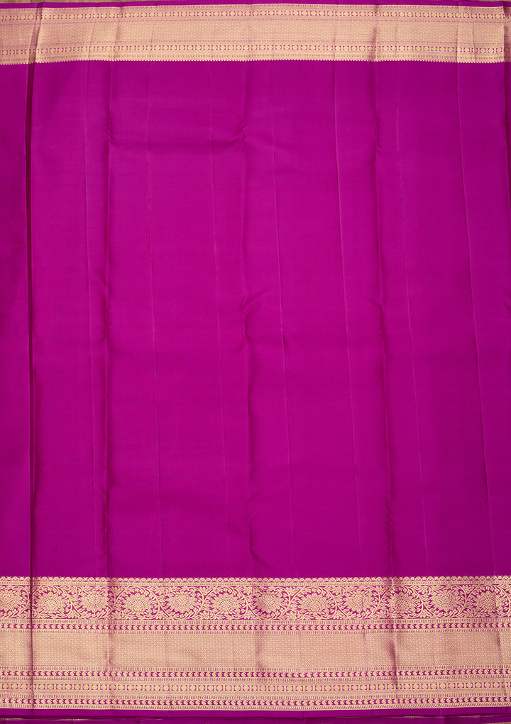 Purple Pure Silk Jaal Saree With Matching Blouse Piece