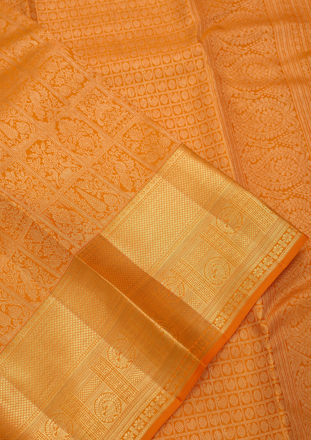 Mustard Yellow Pure Silk Jaal Saree With Matching Blouse Piece