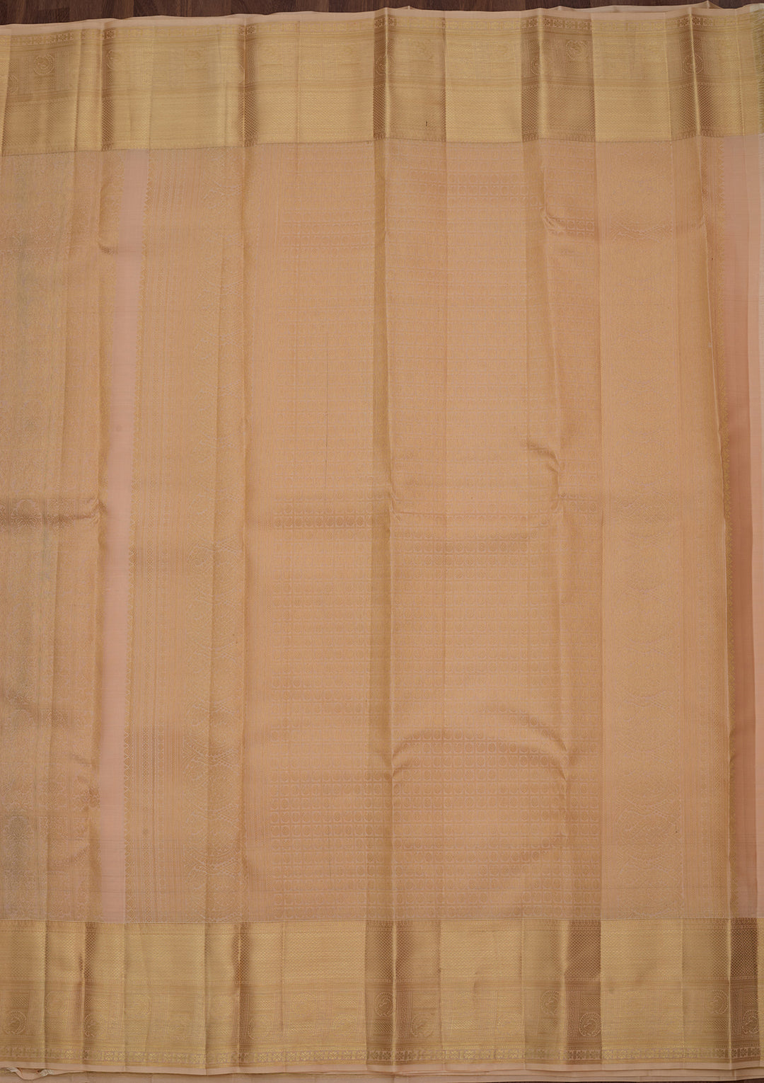 Beige Pure Silk Jaal Saree With Matching Blouse Piece
