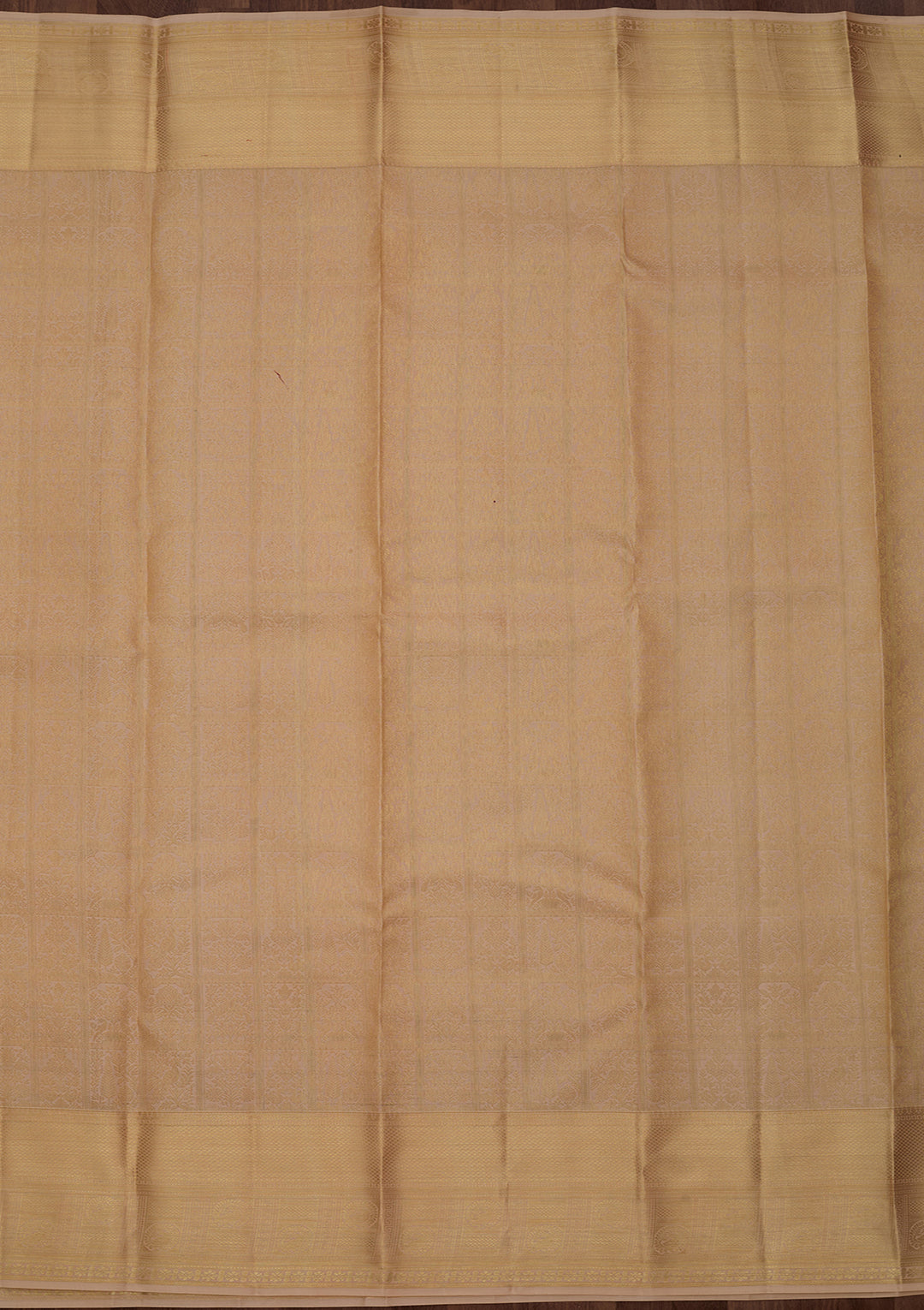 Beige Pure Silk Jaal Saree With Matching Blouse Piece