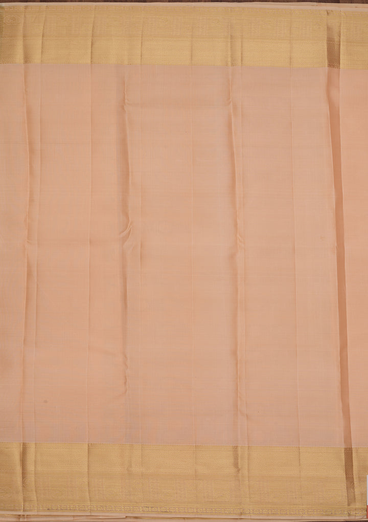 Beige Pure Silk Jaal Saree With Matching Blouse Piece