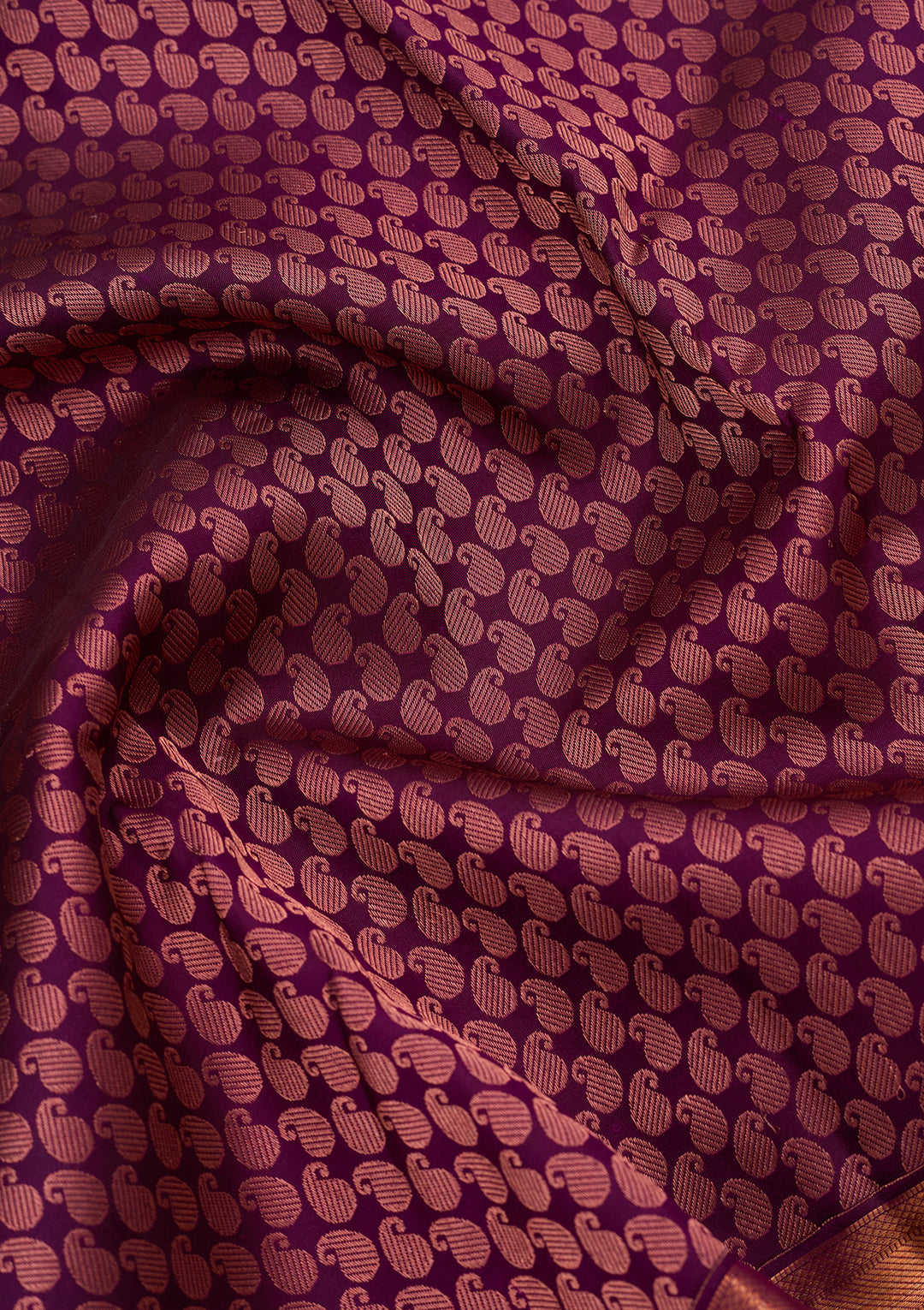 Purple Pure Silk Jaal Saree With Matching Blouse Piece