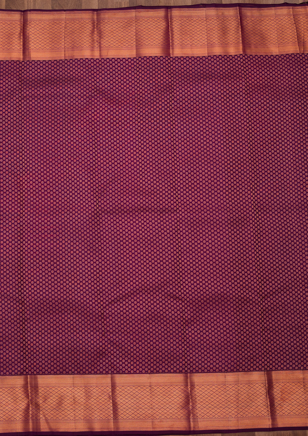 Purple Pure Silk Jaal Saree With Matching Blouse Piece