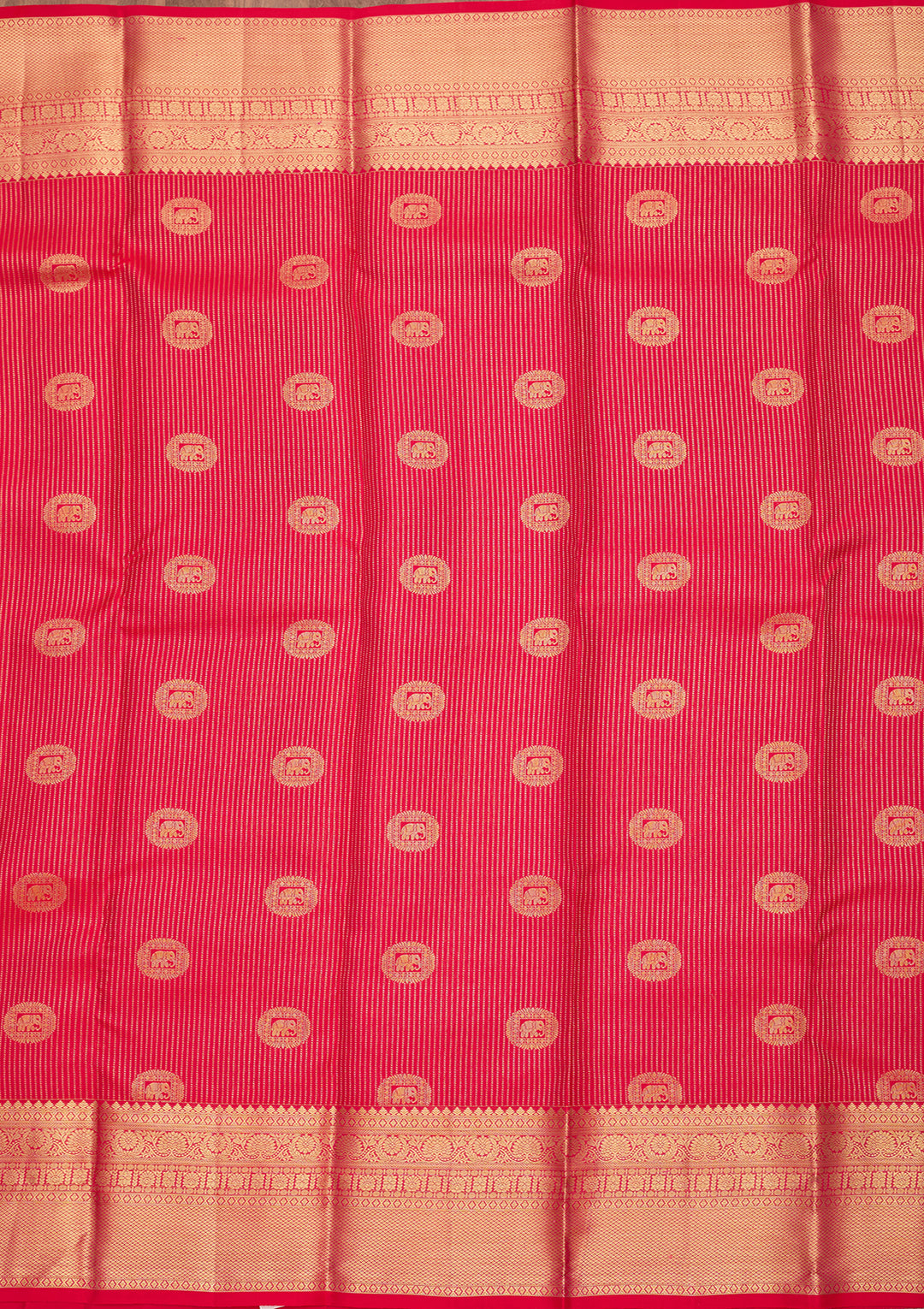 Rani Pink Pure Silk Jaal Saree With Matching Blouse Piece